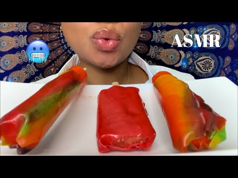 ASMR | Frozen Fruit Roll up pops 🤌🏽