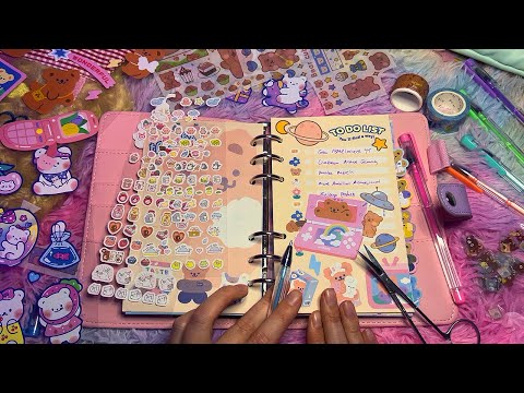 ASMR New Year Journal with Me (Whispering, Stickers, Writing etc)