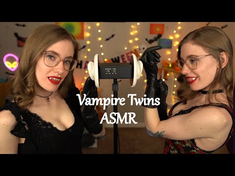 ASMR ~ Vampire Twins ~ Latex Gloves, Plastic Leather, & Tongue Clicking (4k)