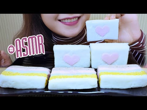 ASMR Korean rectangle rice cake , EXTREME CHEWY EATING SOUNDS | LINH-ASMR