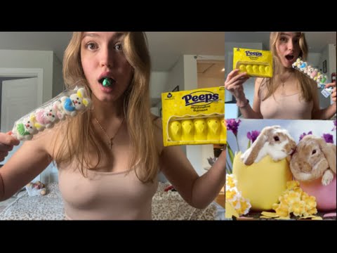 ASMR Eating Easter Candy ( Satisfying Marshmallow Sounds )