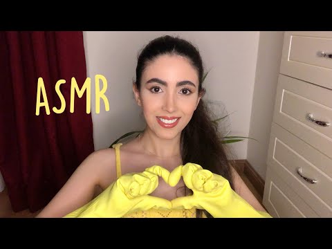 ASMR | Fast & Slow Hand Movements with YELLOW LATEX GLOVES ✨