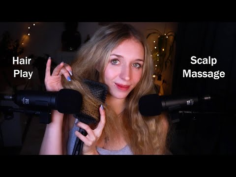 ASMR ❤️ Hair Play, Scalp Massage and Hair Brushing