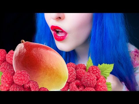 ASMR: Slurping A Whole Mango & Raspberries | Messy ~ Relaxing Eating Sounds [No Talking | Vegan] 😻