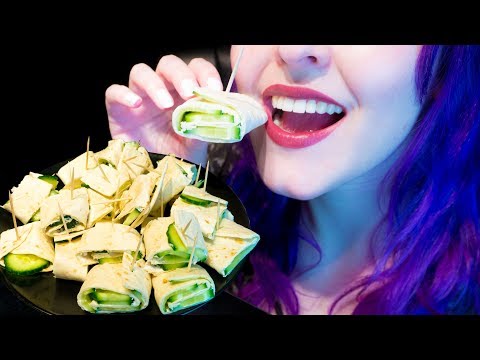 ASMR: Creamy & Crunchy Cucumber Wraps with Sriracha Mayo ~ Relaxing Eating Sounds [No Talking|V] 😻