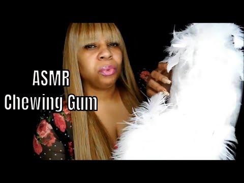 Chewing Gum ASMR Eating Sounds and Feather Play