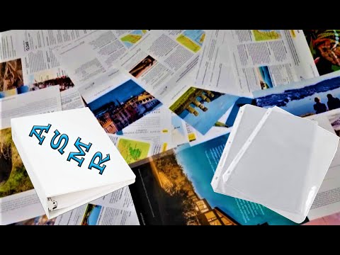 ASMR: Paper Magazine Pages - Plastic Sleeve Protectors - 3 Ring Binder. (No talking, Crinkles)