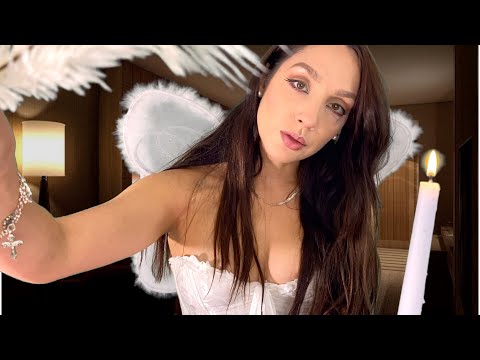 ASMR - Your Guardian Angel Helps You To Sleep 😇 (Personal Attention, Gentle Whispering)