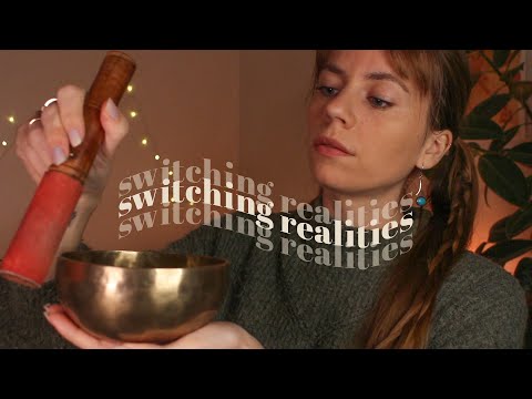 ASMR REIKI switching realities | crystal energy healing, singing bowl, hand movements | whispered