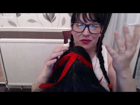 Asmr LIVE Stream! Haircut Role Play (wig on mic!)  LIVE + Tapping / Countdown to Sleep! 22:00gmt