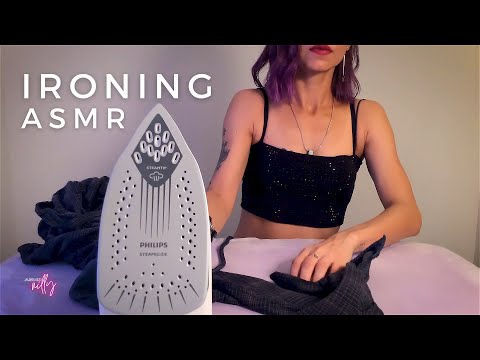 ASMR | Wet Shirt Ironing | Ear to Ear Flat Ironing ASMR | Steam Sounds (No Talking)