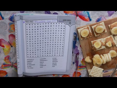 MUSIC STYLES WORD SEARCH BANANA PEANUT BUTTER CRACKERS ASMR EATING SOUNDS
