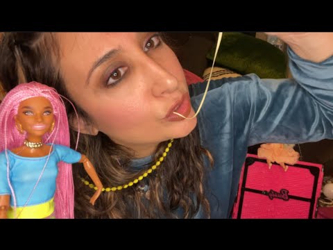 ASMR GUM Chewing/ Cracking/ DOLL Dress up Sounds/ Scratching/ Tapping/ Mouth Sounds/ Hand Movements
