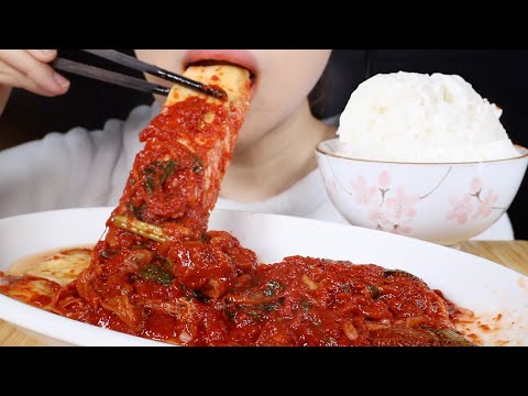 ASMR Super Spicy Kimchi and Rice Eating Sounds Mukbang