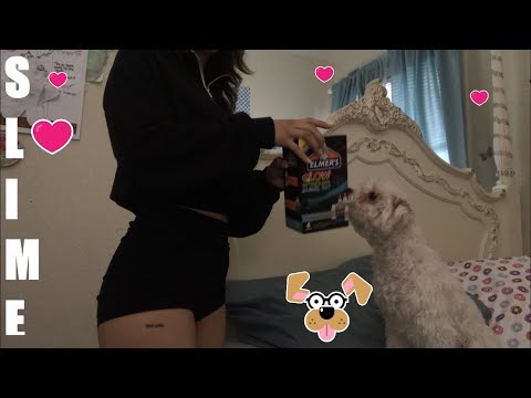 Asmr Making slime with my puppy !