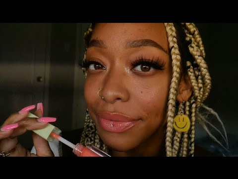 ASMR | Up Close Lipgloss Sounds + Mouth Sounds 🌸✨ [ for relaxation ]