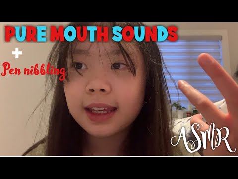 ASMR Pure Mouth Sounds + Pen Nibbling! (TYSM FOR 100+ SUBS) MiuLe ASMR