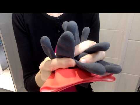 #RubberGloves #rubber #ASMR Mummy Opens New Black and Red Household Dishwashing Rubber Gloves