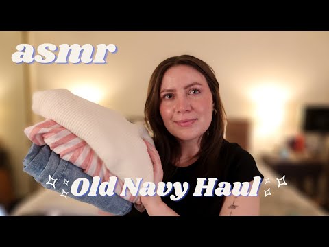ASMR Huge Old Navy Haul 🛍✨soft-spoken✨ crinkles + fabric sounds