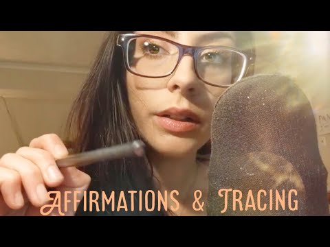 Positive Affirmations + Tracing ASMR (Extra Close Whisper)