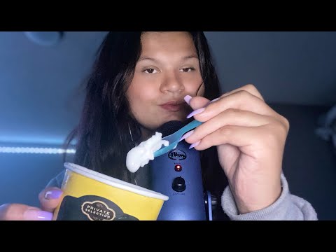 ASMR | Eating Ice Cream | Mouth Sounds | Tapping/Hand Movements | TapTingles ASMR