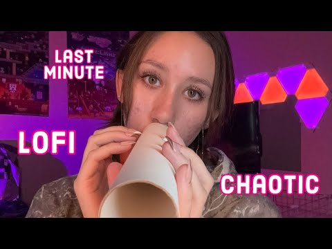 ASMR | a very last minute lofi video (tapping, mouth sounds, spray bottle)