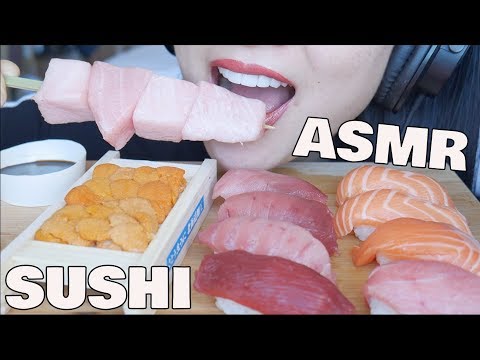 ASMR SUSHI (Nigiri + Fresh Uni + Sashimi) Eating Sounds | SAS-ASMR