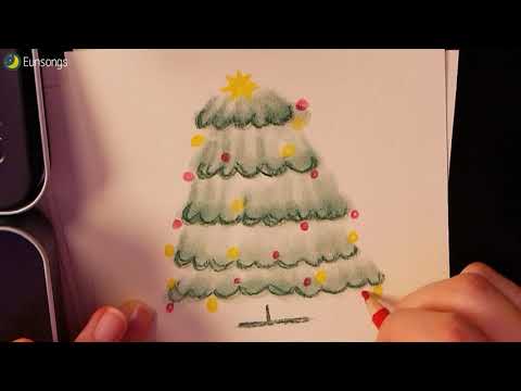 ASMR 크리스마스 준비 아직 안하신분? 크리스마스트리 엽서 만들기 드로잉 Merry #Christmas tree #Drawing Sounds