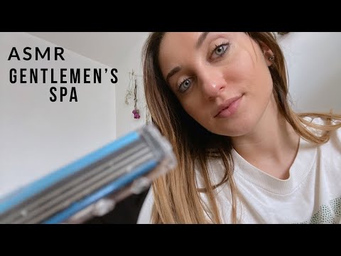 ASMR | Gentlemen's Spa Roleplay (shaving, cutting, flossing, brushing)