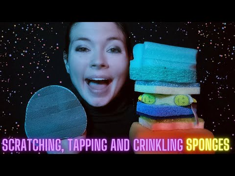 ASMR Scratching, Tapping and Crinkling Sponges (No Talking)