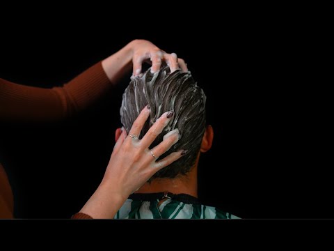 ASMR | Scalp inspection + shampoo + haircut on a REAL person