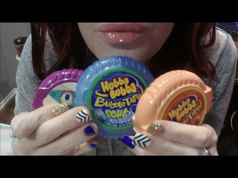 ASMR Gum Taste Test with Bubble Blowing & Whispered Ramble with Rain