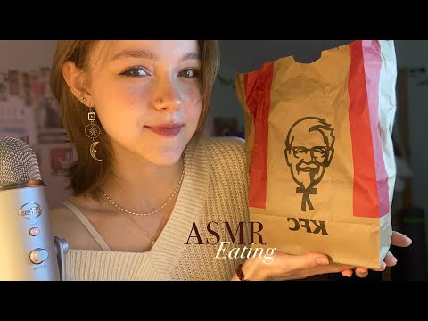 АСМР🍟Итинг Еды из KFC + шепот (я объелась)