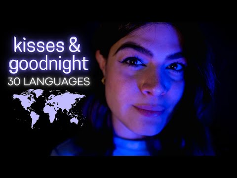 CLOSE UP KISSES & WHISPERING ASMR What's the most Tingly Goodnight?