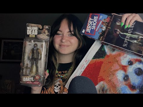 ASMR Show & Tell | Tracing, DVDs, TWD Action Figures, Whispers, Scratching