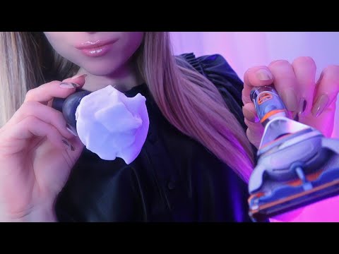 ASMR Barber Shop - Barber Peaches Shaving gentle your Beard (Roleplay Hairbrushing, Face Treatment)