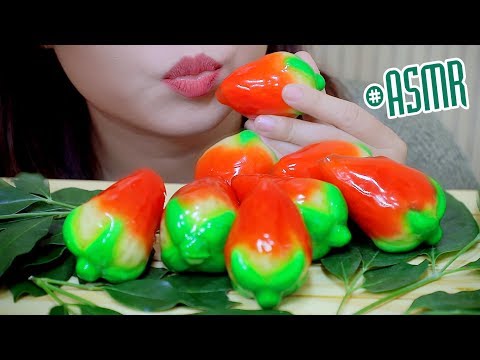 ASMR Strawberry-shaped mung bean cake , SOFT CRUNCHY EATING SOUNDS | LINH-ASMR