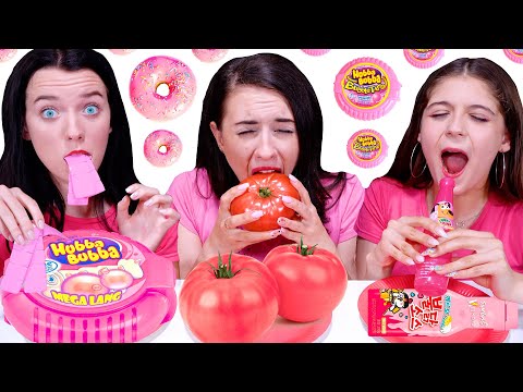 ASMR Eating Only Pink Food Challenge | Mukbang By LiLiBu