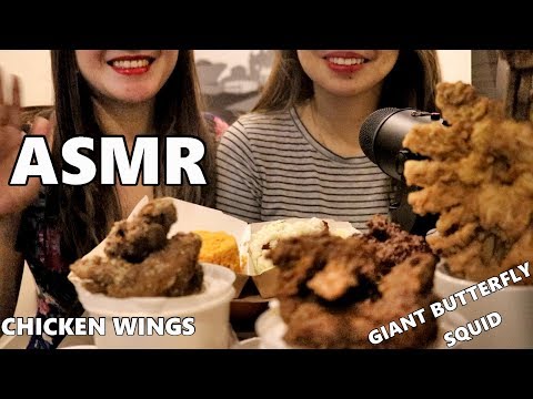 Chicken Wings and Giant Butterfly Squid Mukbang