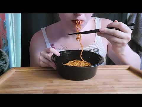 ASMR | Spicy Fire noodles 🍜 *Eating Sounds*