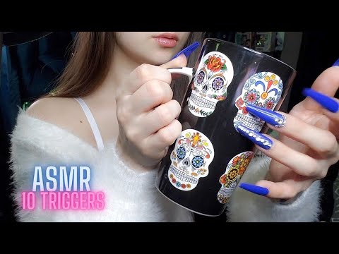 ASMR Whispered 10 Triggers Assortment Fast & Aggressive Tapping, Scratching, Fabric Sounds, Crinkles