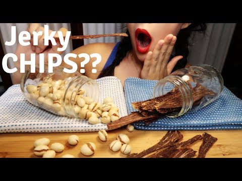 ASMR  Beef Jerky Chips +Nuts  | 바삭바삭 육포칩” 먹방 | mukbang **Eating Sound