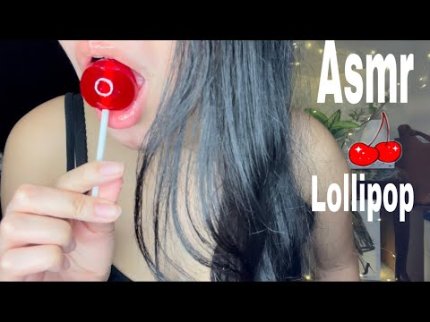 Asmr | Cherry Lollipop + Mouth Sounds | No Talking
