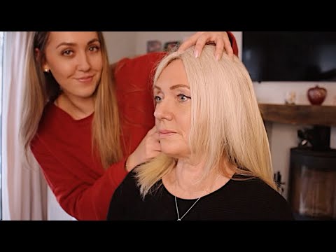 ASMR Real Person Hair Play (Brushing/Sectioning/Clipping/Hair Pulling & Massage) ASMR W/ My Mum