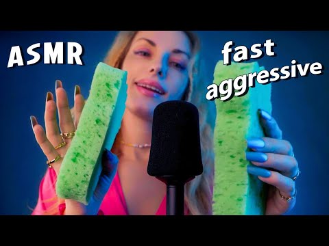 ASMR Fast Aggressive Sensitive Mic Triggers, Mouth Sounds Upclose, Nail Scratching Tapping ASMR
