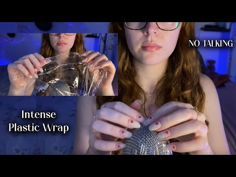 ASMR - Crinkly Mic Scratch w Plastic Wrap | NO TALKING | 30 Mins