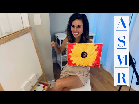 [ASMR] Painting A Sunflower For You - Brush Noises