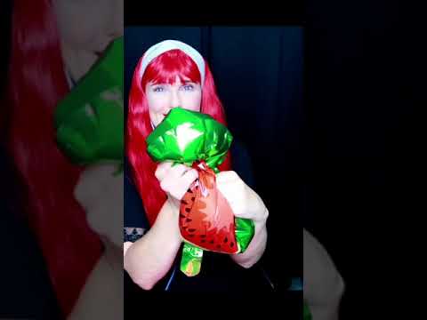 ASMR: Blowing Up/Inflating and Popping a Foil/Mylar Watermelon Balloon #shorts
