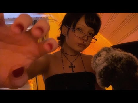 Invisible scratching ASMR (visual triggers, mouth sounds, fluffy mic)