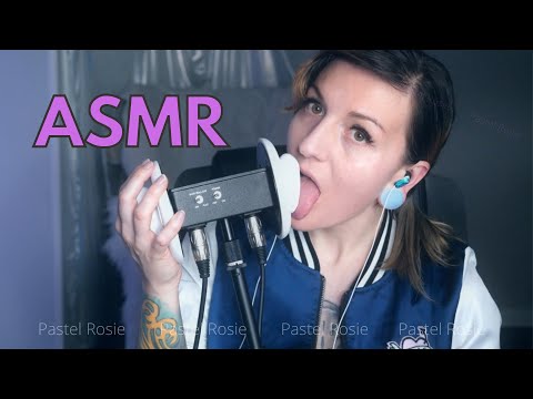 ASMR 😴 Tingly Ear Eating and Stress Relief 👅 Pastel Rosie